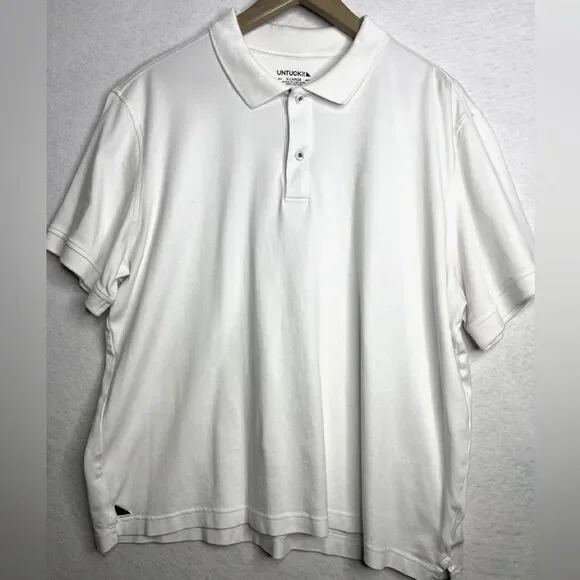 UNTUCKit Men's White Polo XL short sleeve Shirt resort business casual - Picture 2 of 13